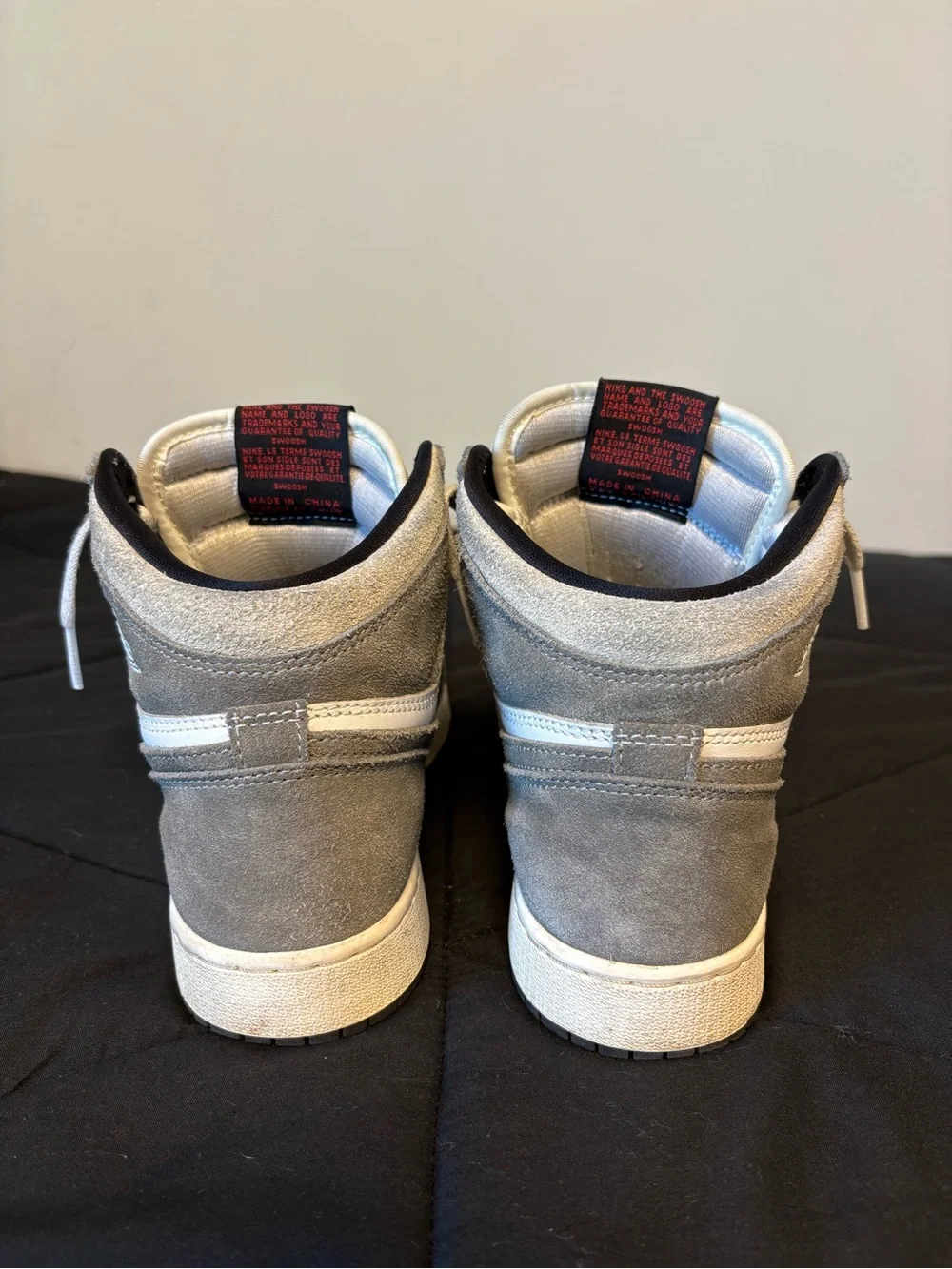 Nike Kids Gray and White High-Top Sneakers